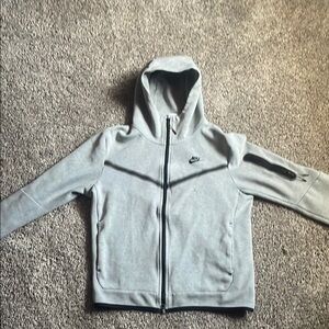 Nike Light Gray Hoodie with Zip Pocket
